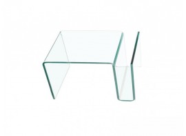 Tavolino Nora in vetro trasparente curvato
