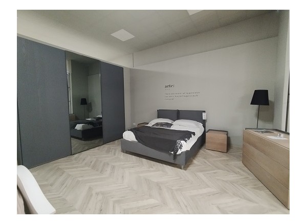 armadio+trittico senza letto legno rovere jupiter e rovere laccato a poro aperto grigio